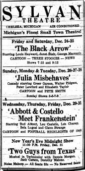 Sylvan Theatre - Dec 23 1948 Ad (newer photo)